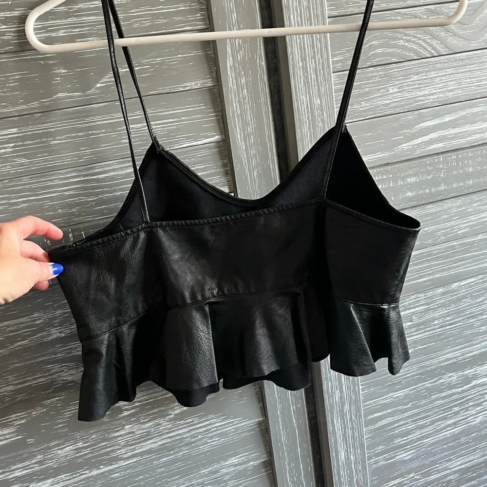 Zara Leather Crop Top NWOT - Picture 2 of 6